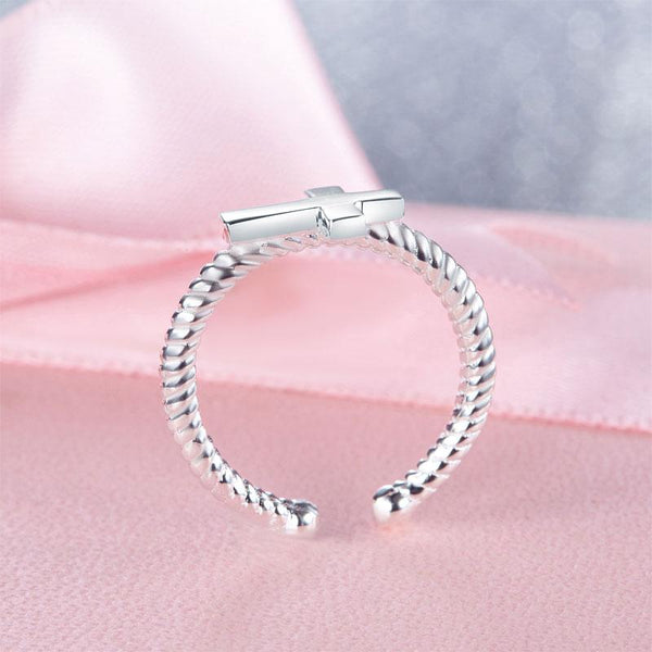 Kids Girls Cross Ring Solid 925 Sterling Silver Children Jewelry Adjustable XFR8