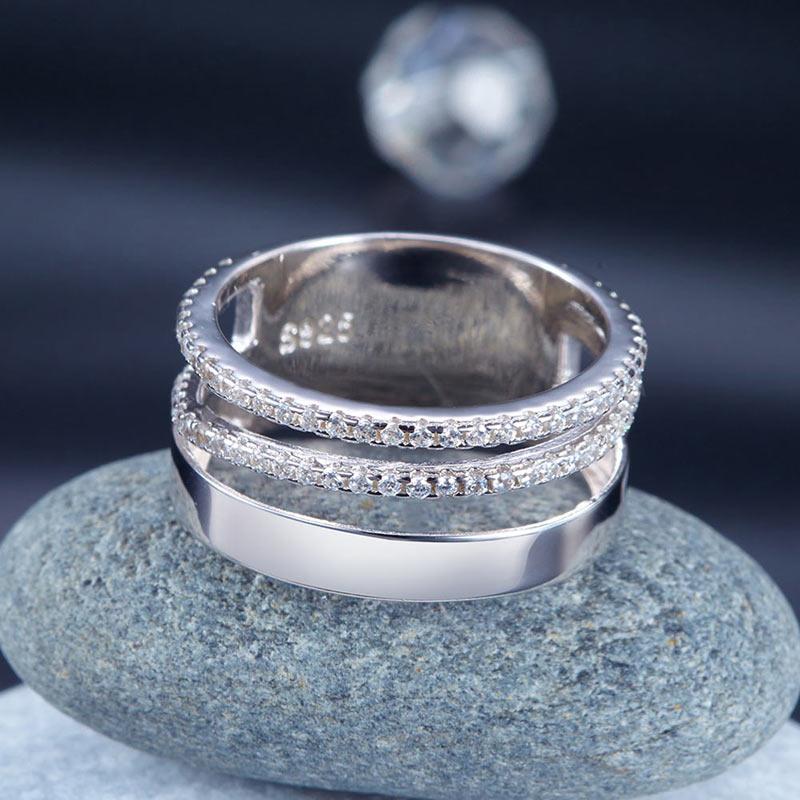 New Style Design Solid 925 Sterling Silver Wedding Band Ring XFR8274