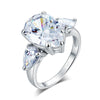Load image into Gallery viewer, Pear Cut 4 Carat Solid 925 Sterling Silver Ring Three-Stone Pageant Luxury Jewel