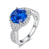 Load image into Gallery viewer, 3 Carat Navy Blue Stone 925 Sterling Silver Wedding Engagement Luxury Ring Promi
