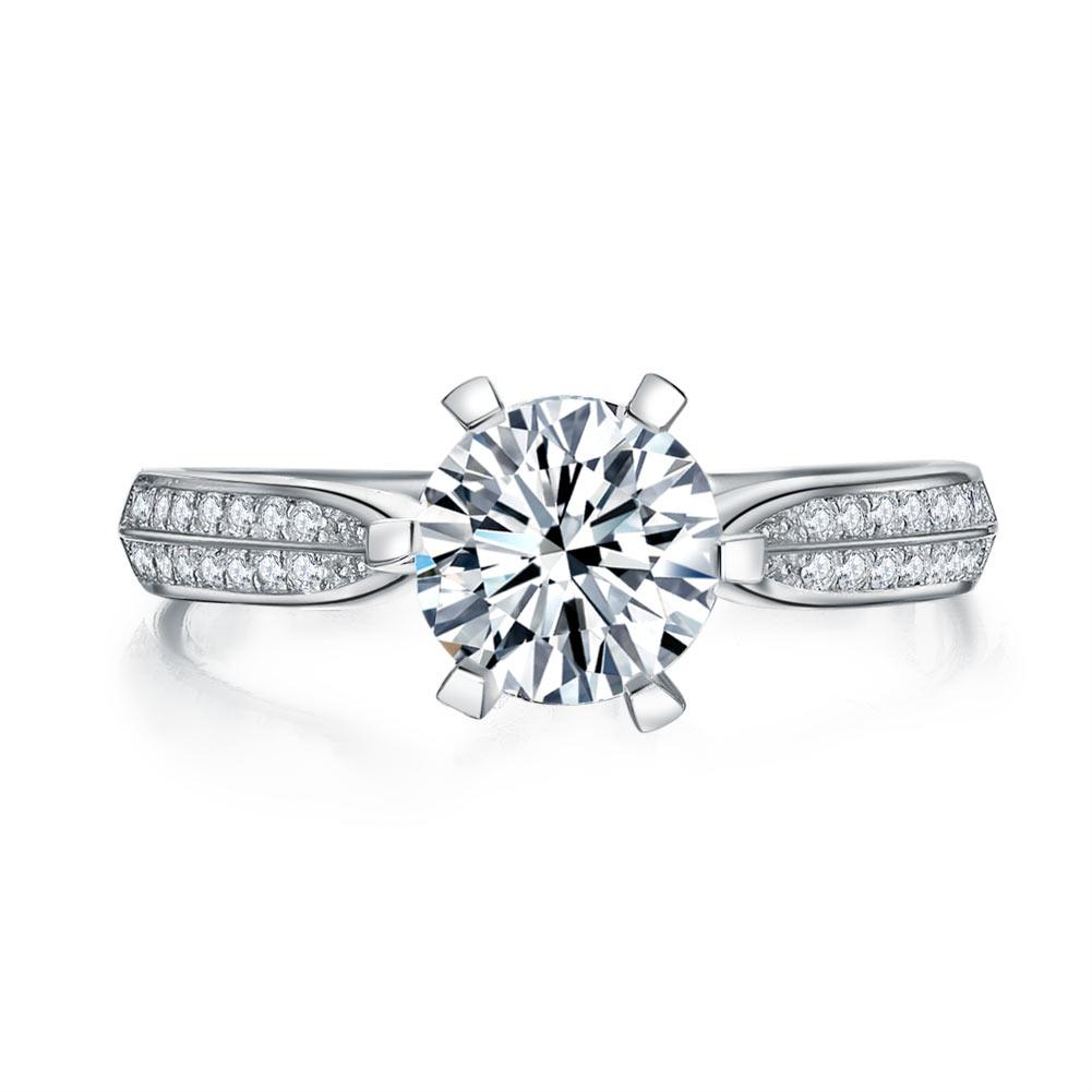 Engagement Crown Ring 925 Sterling Silver 1 Ct Created Diamond