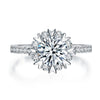 Load image into Gallery viewer, Flower Wedding Ring Solid 925 Sterling Silver Created Diamond