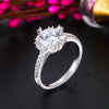 Load image into Gallery viewer, Flower Wedding Ring Solid 925 Sterling Silver Created Diamond