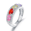 Load image into Gallery viewer, Wedding Band Multi-Color Stone Anniversary Solid 925 Sterling Silver Ring Jewelr
