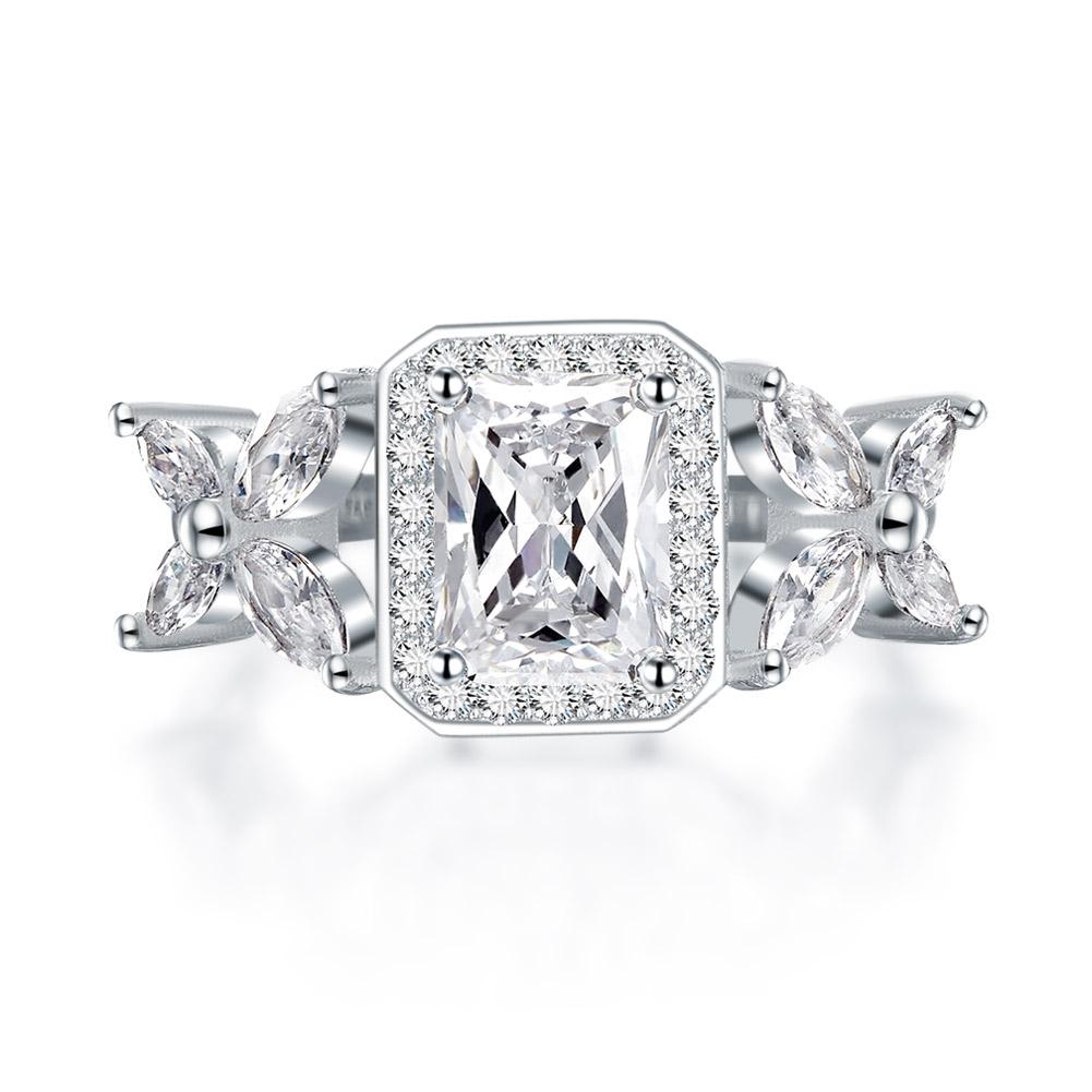 Pageant Luxury Ring Solid 925 Sterling Silver Butterfly Wedding Jewelry XFR8322