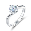 Load image into Gallery viewer, 1 Carat Moissanite Diamond Swirl Solitaire Engagement 925 Sterling Silver Ring M