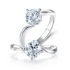 Load image into Gallery viewer, 1 Carat Moissanite Diamond Swirl Solitaire Engagement 925 Sterling Silver Ring M