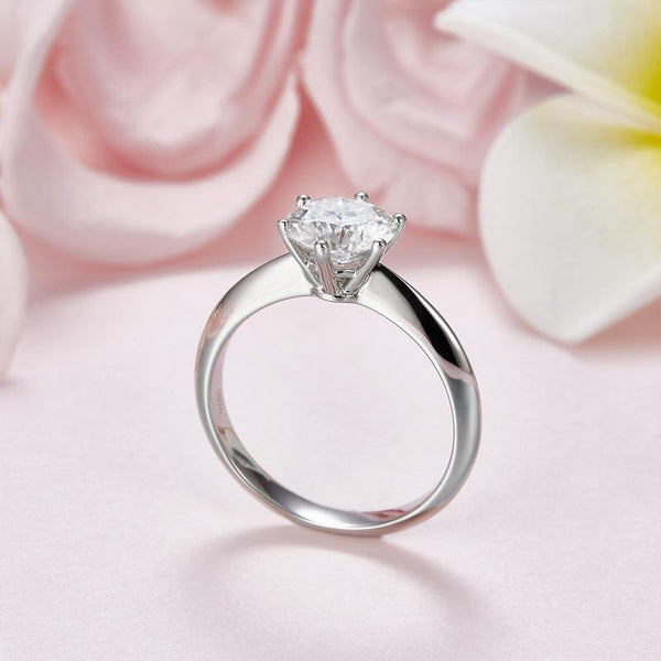 1.5 Carat Moissanite Diamond Solitaire Engagement Ring 925 Sterling Silver MFR83