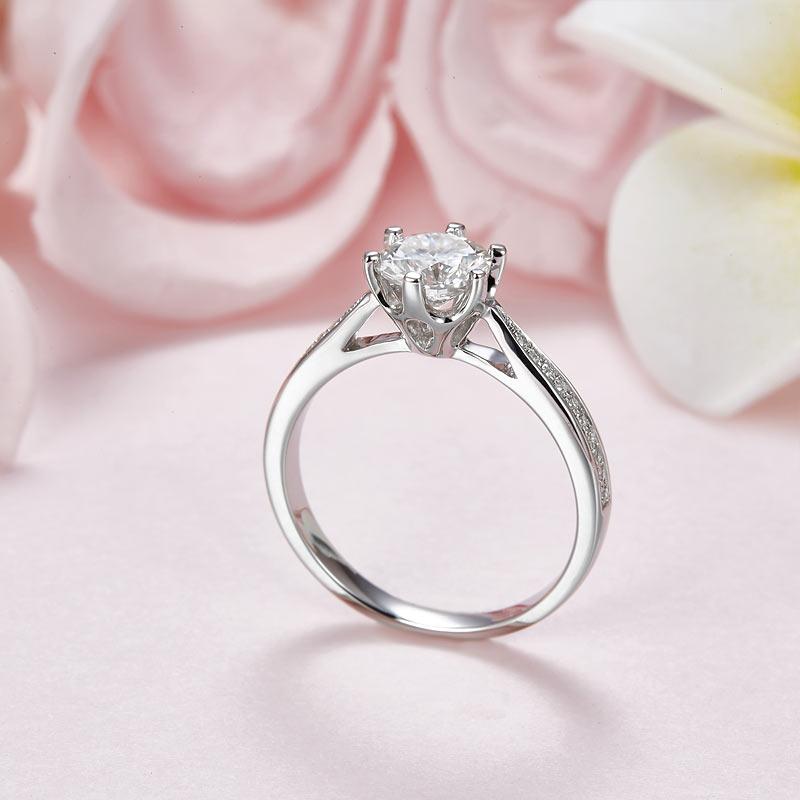 1 Carat Moissanite Diamond Ring Engagement 925 Sterling Silver MFR8344