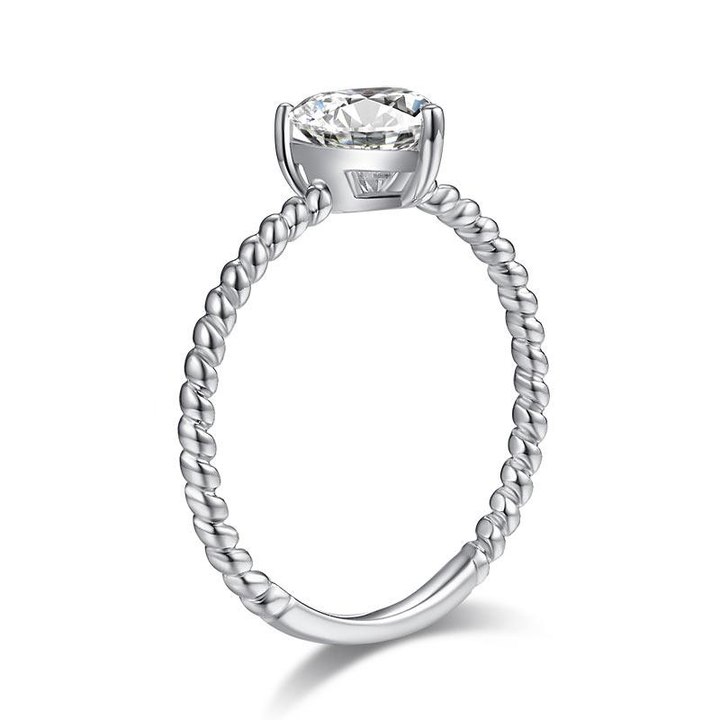 Heart 1 Carat Moissanite Diamond Ring Engagement 925 Sterling Silver MFR8345