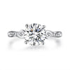 Load image into Gallery viewer, 2 Carat Moissanite Diamond (8 mm) Wedding Engagement Ring 925 Sterling Silver MF