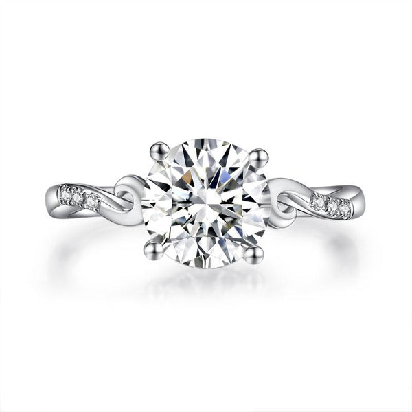 2 Carat Moissanite Diamond (8 mm) Wedding Engagement Ring 925 Sterling Silver MF