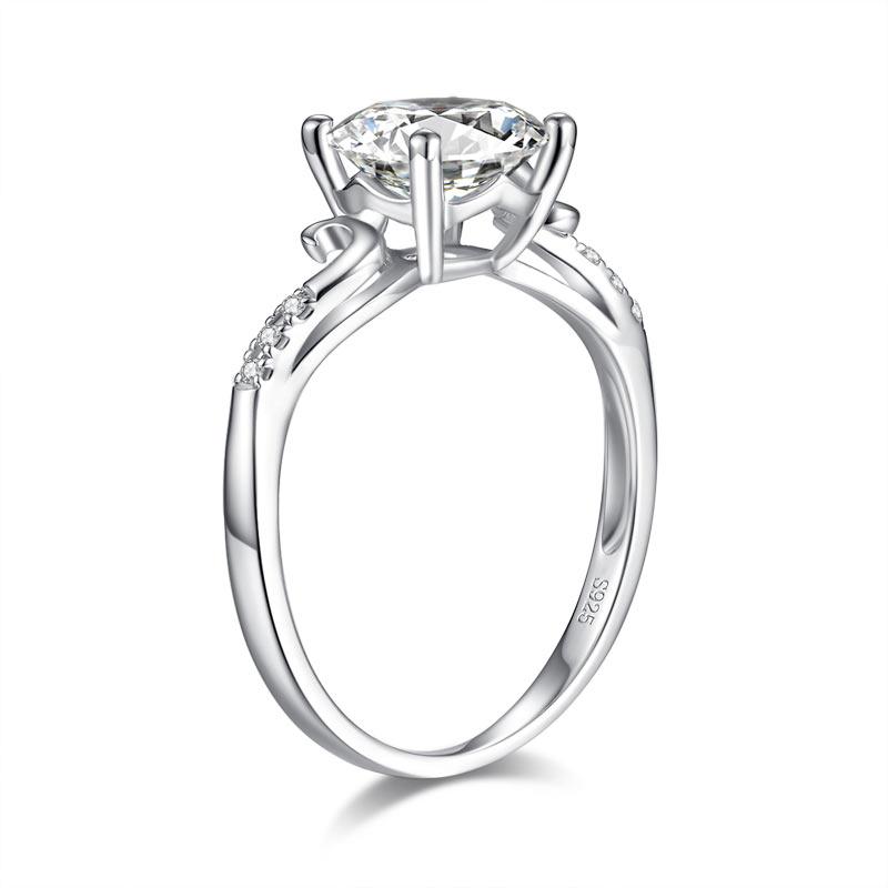 2 Carat Moissanite Diamond (8 mm) Wedding Engagement Ring 925 Sterling Silver MF