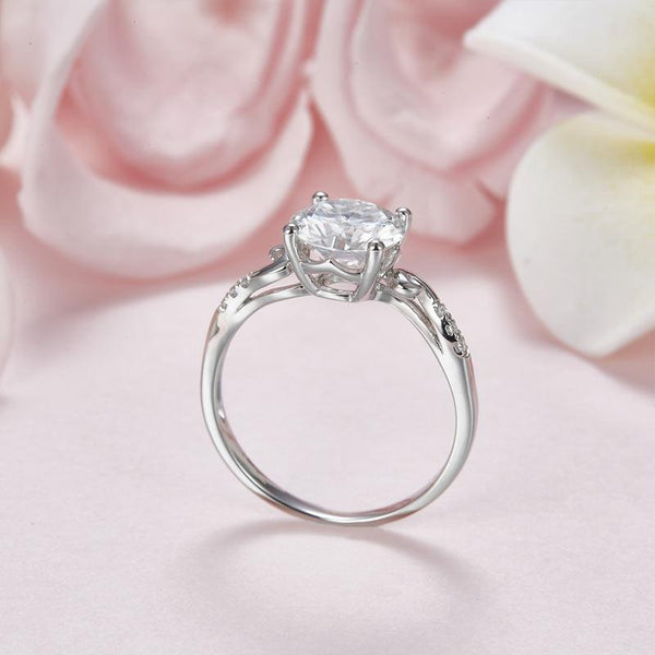 2 Carat Moissanite Diamond (8 mm) Wedding Engagement Ring 925 Sterling Silver MF