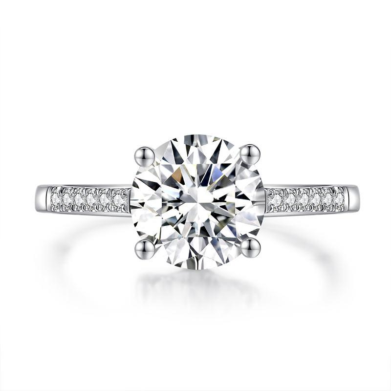 2 Carat Moissanite Diamond (8 mm) Engagement Ring 925 Sterling Silver MFR8347