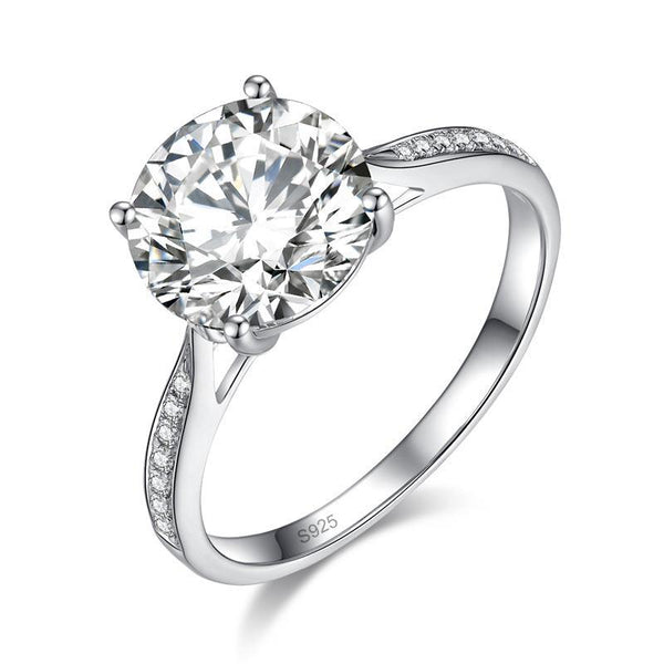 2.5 Carat Moissanite Diamond (9 mm) Luxury Ring Engagement 925 Sterling Silver M