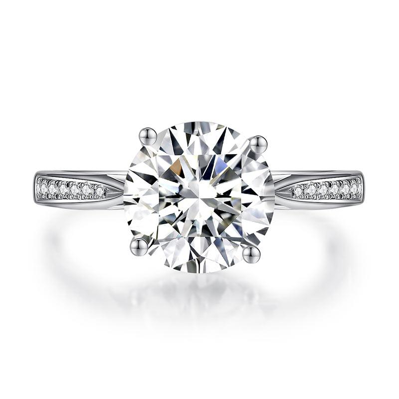 2.5 Carat Moissanite Diamond (9 mm) Luxury Ring Engagement 925 Sterling Silver M