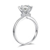 Load image into Gallery viewer, 2 Carat Moissanite Diamond (8 mm) 6 Claws Engagement Ring 925 Sterling Silver MF