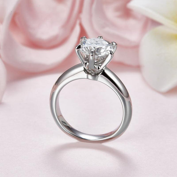 2.5 Carat Moissanite Diamond (9 mm) Luxury Ring 6 Claws Engagement 925 Sterling