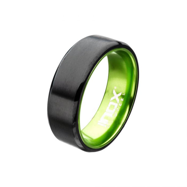 Green, Steel, Black Plated Aluminum Flat Ring