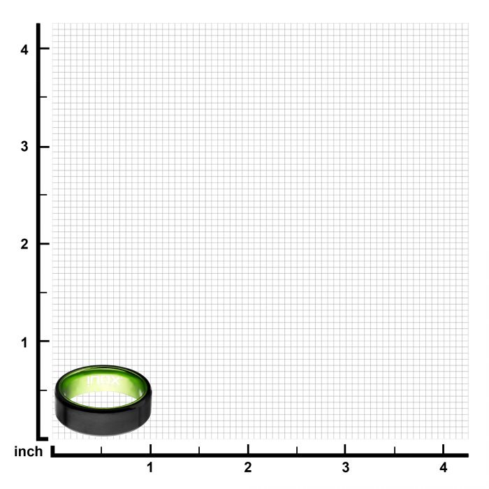 Green, Steel, Black Plated Aluminum Flat Ring