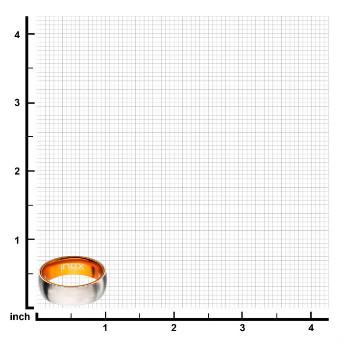 Orange, Steel, Aluminum Dome Ring