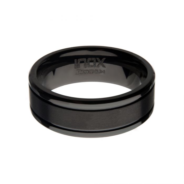 Black Zirconium Brushed Ring