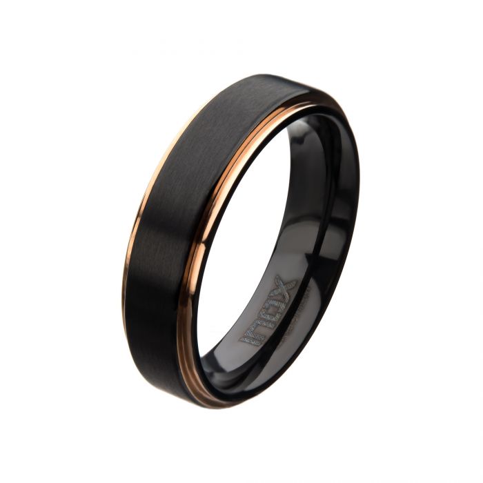 Black Zirconium and Rose Gold Plated Edge Rings