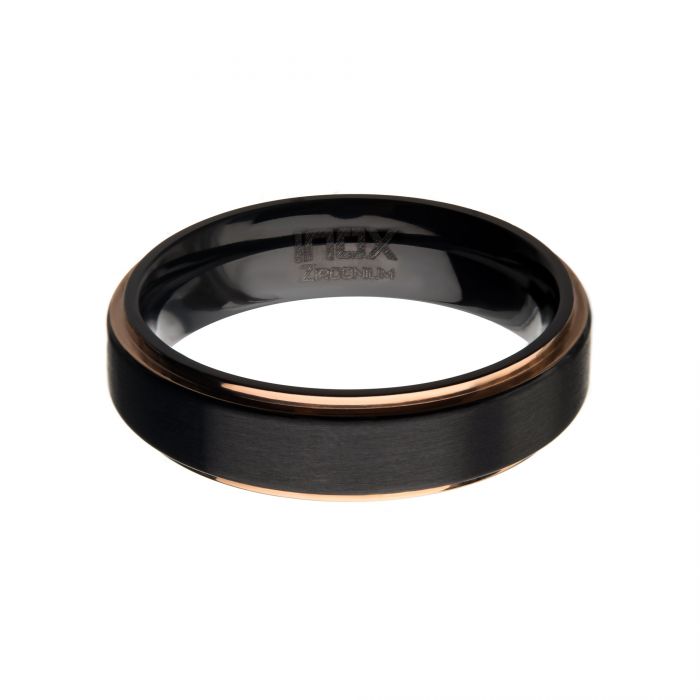 Black Zirconium and Rose Gold Plated Edge Rings