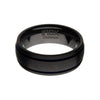 Load image into Gallery viewer, Black Zirconium with Blue Plated Line Rings