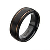 Load image into Gallery viewer, Black Zirconium with Rose Gold Plated Line Rings