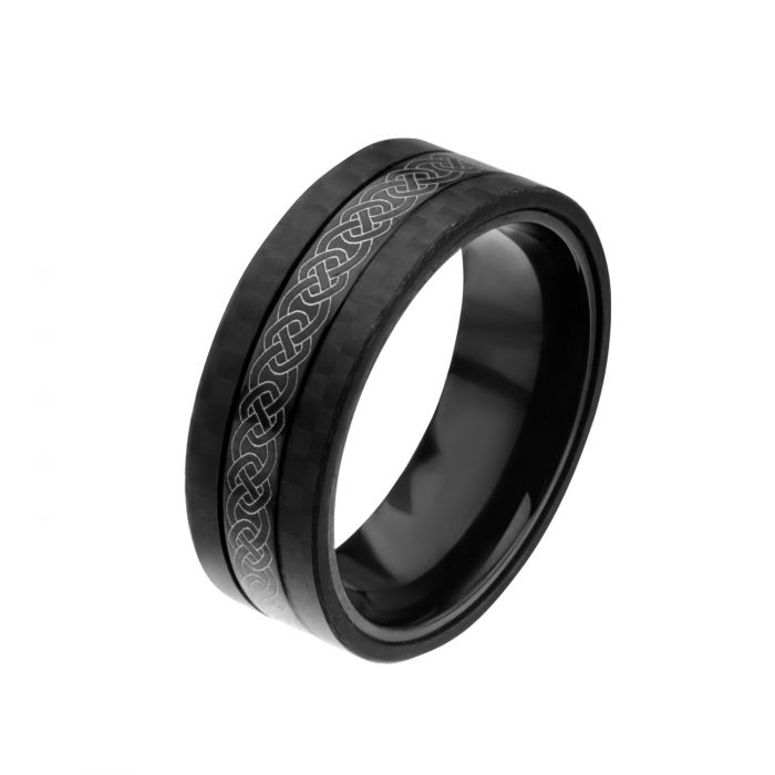 Center Celtic Design with Solid Carbon Fiber Ring