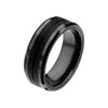 Load image into Gallery viewer, Black Plated with Double Line Solid Carbon Fiber Ring