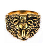 Load image into Gallery viewer, Stainless Steel Gold Plated Lion Crest Ring