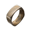 Load image into Gallery viewer, Damascus 8mm Matte Gold Plated Square Ring