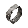 Load image into Gallery viewer, Damascus 8mm Matte Black Plated Square Ring