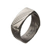 Load image into Gallery viewer, Damascus 8mm Matte Steel Square Ring