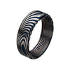 Load image into Gallery viewer, Damascus 7mm Matte Blue Plated Ring