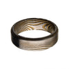 Load image into Gallery viewer, Damascus 7mm Matte Gold Plated Band Ring