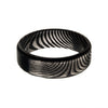 Load image into Gallery viewer, Damascus 7mm Matte Black Plated Band Ring