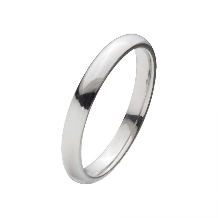 Polished finish 3mm wide Titanium Plain band Ring