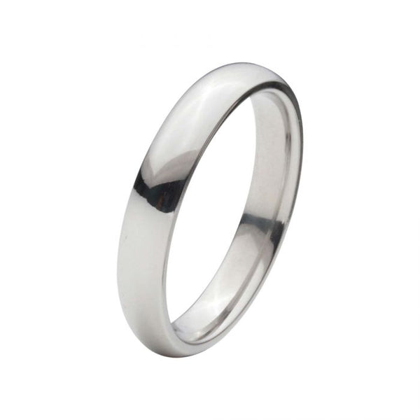 Polished finish 4mm wide Titanium Plain band Ring