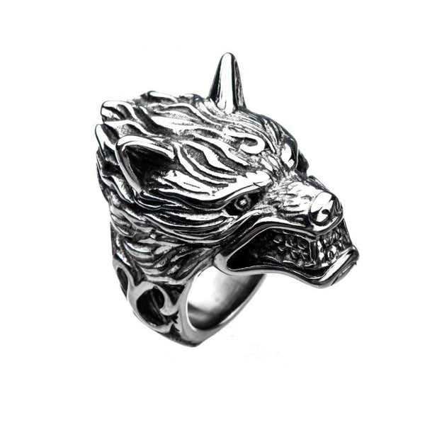 Stainless Steel 3D Wolf Ring