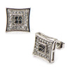 Load image into Gallery viewer, Clear &amp; Black CZ in Square Kite Hip Hop Stud Earrings