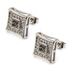 Load image into Gallery viewer, Clear &amp; Black CZ in Square Kite Hip Hop Stud Earrings