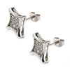 Load image into Gallery viewer, Clear CZ in Square Kite Hip Hop Stud Earrings