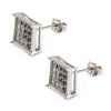 Load image into Gallery viewer, Clear &amp; Black CZ in Square Hip Hop Stud Earrings