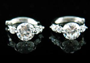 CZ Simulated Cubic Zirconia Hip Hop Bling Mens Earrings XME015
