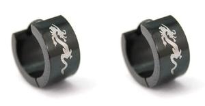 Black Dragon Stainless Steel Mens Earrings XME159