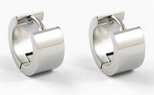 Plain Brush Stainless Steel Hoop Mens Earrings ME202